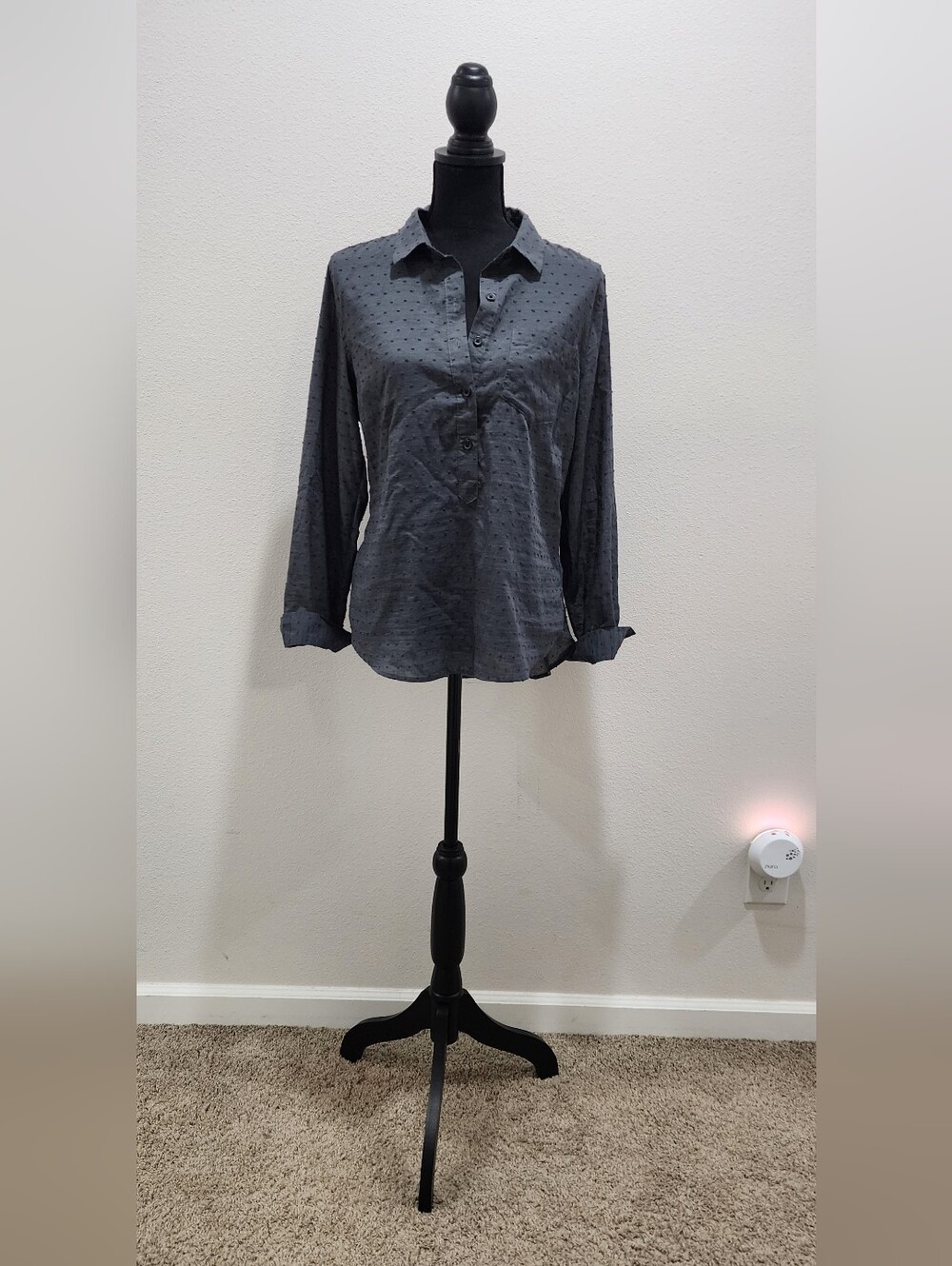 Old Navy Charcoal Dot Button-Down Shirt
